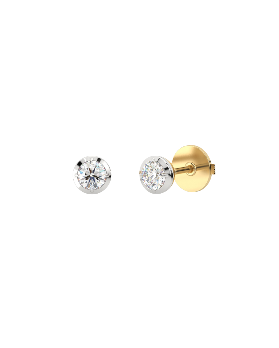 0.5 carats Brilliant Round Diamond Classic FOU Earrings
