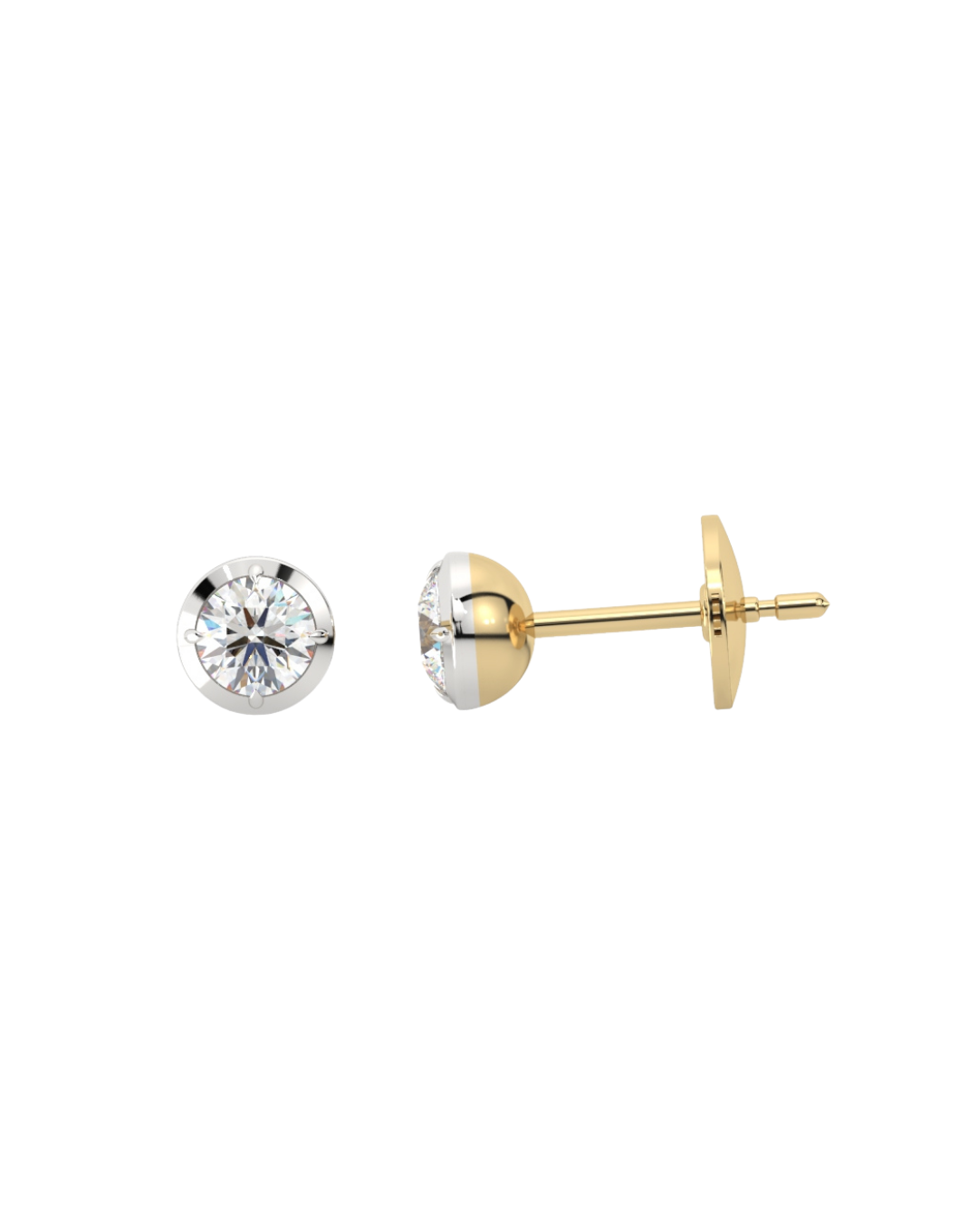 0.23 carats Brilliant Round Diamond Classic FOU Earring