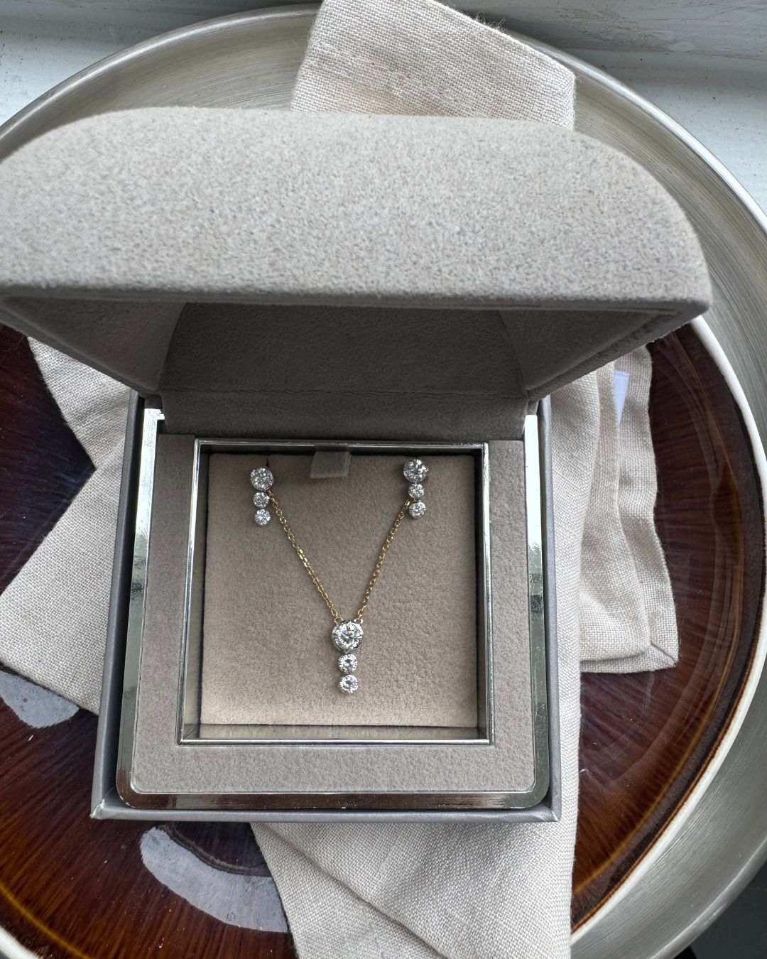 Classic FOU Trio Diamond Necklace